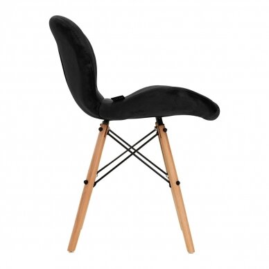 4Rico Scandinavian office and waiting room chair QS-186, black velvet 1