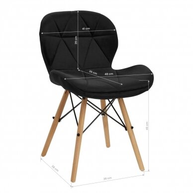 4Rico Scandinavian office and waiting room chair QS-186, black velvet 8