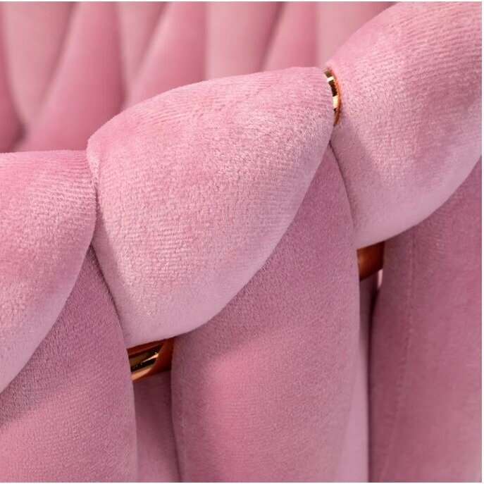 4Rico beauty salon waiting chair QS-GW06G, pink velvet 6 4Rico beauty salon waiting chair QS-GW06G, pink velvet 6