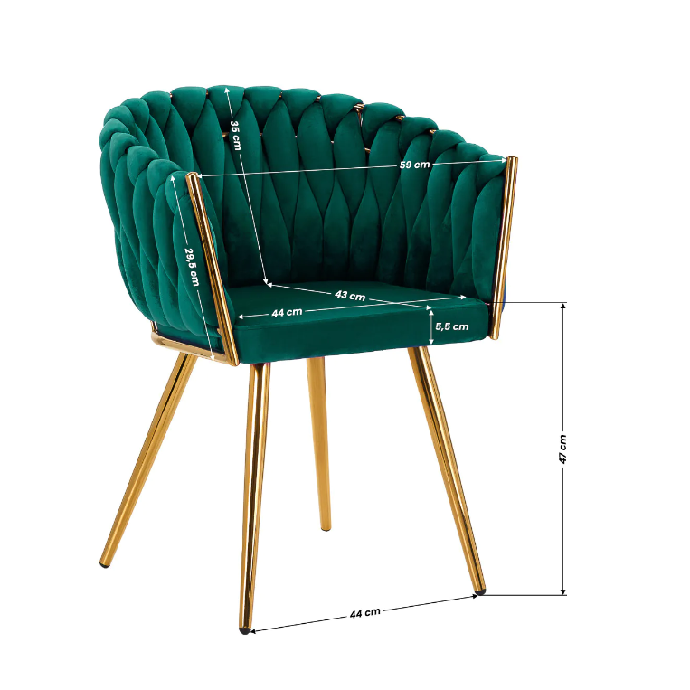 4Rico beauty salon waiting chair QS-GW06G, green velvet (EXPOSURE ITEM) 7 4Rico beauty salon waiting chair QS-GW06G, green velvet (EXPOSURE ITEM) 7