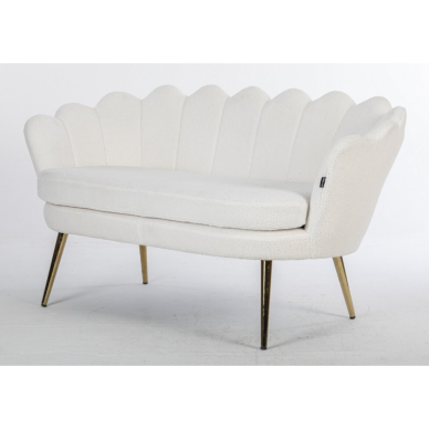 Beauty salon waiting room sofa REY, cream sheepskin color 7