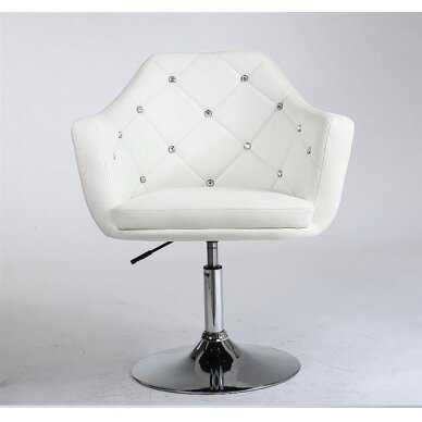 Beauty salons and beauticians stool HC830, white eco-leather 1 Beauty salons and beauticians stool HC830, white eco-leather 1