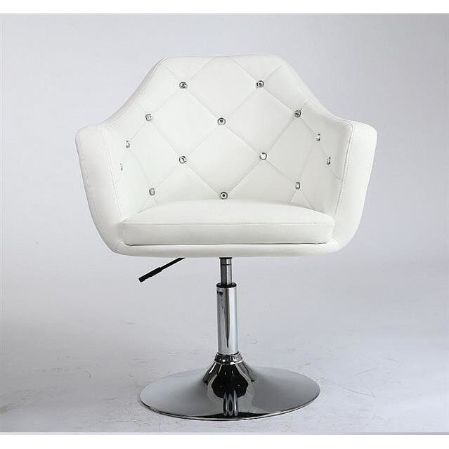 Beauty salons and beauticians stool HC830, white eco-leather 1 Beauty salons and beauticians stool HC830, white eco-leather 1