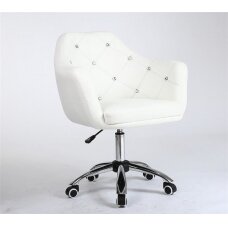 Beauty salons and beauticians stool HC830K, white eco-leather