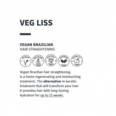 ALTERLOOK PROFESSIONAL VEG LISS veganiškas braziliškas plaukų tiesinimas 120ml + 30ml 3