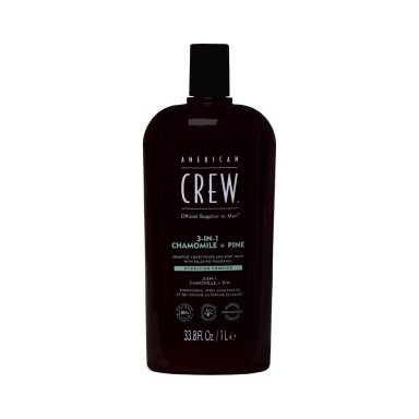AMERICAN CREW 3in1 CHAMOMILE + PINE шампунь, кондиционер и гель для душа с ромашкой и сосной, 1000 мл