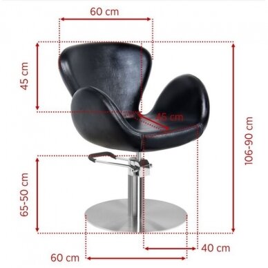 Professional barber chair GABBIANO AMSTERDAM, black color 1