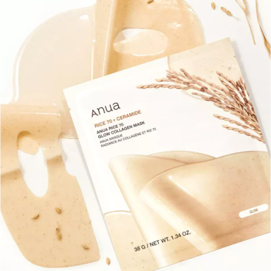ANUA RICE 70 GLOW COLLAGEN MASK hydrogel face mask with rice bran water and ceramides, 1 pc. ANUA RICE 70 GLOW COLLAGEN MASK hydrogel face mask with rice bran water and ceramides, 1 pc.