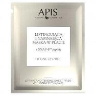 APIS HOME SPA intensyviai odą stanginanti bei liftinguojanti lakštinė veido kaukė su biomimetiniu SNAP-8™ peptidu ir 4D hialurono rūgštimi, 20 g.