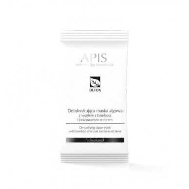 APIS DETOX detoxifying alginate algae mask with bamboo charcoal and ionized silver, 20 g. APIS DETOX detoxifying alginate algae mask with bamboo charcoal and ionized silver, 20 g.