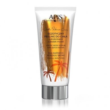 ABOUT APIS EXOTIC HOME CARE moisturizing body scrub with apricot stone scrubbing powder, 200 ml.