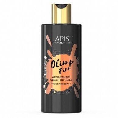 APIS OLIMP FIRE revitalizuojantis ir drėkinantis kūno aliejus su žėrinčiomis dalelėmis, 300 ml