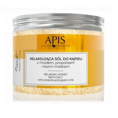 APIS RELAX HONEY BATH SALT расслабляющая соль для ванн с медом и козьим молоком, 650 г.