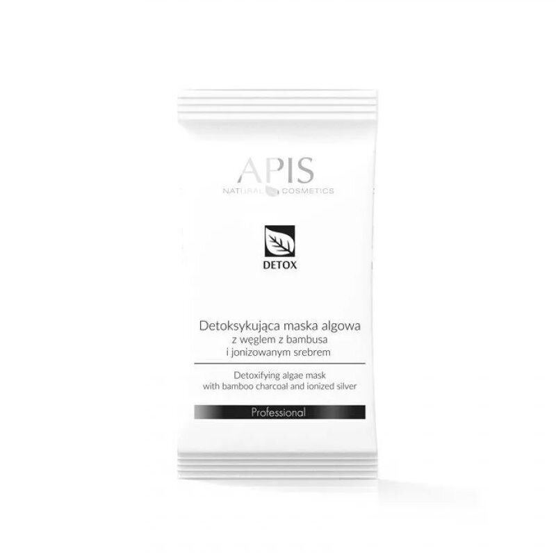 APIS DETOX detoxifying alginate algae mask with bamboo charcoal and ionized silver, 20 g. APIS DETOX detoxifying alginate algae mask with bamboo charcoal and ionized silver, 20 g.