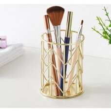 Gold container, holder for brushes, brushes