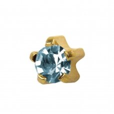 Stud earrings STUDEX PLUS gold, aquamarine zircon earrings with scales, 1 pair
