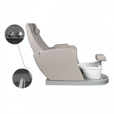 Профессиональное электрическое подологическое SPA кресло для процедур педикюра AZZURRO 016, серого цвета 5