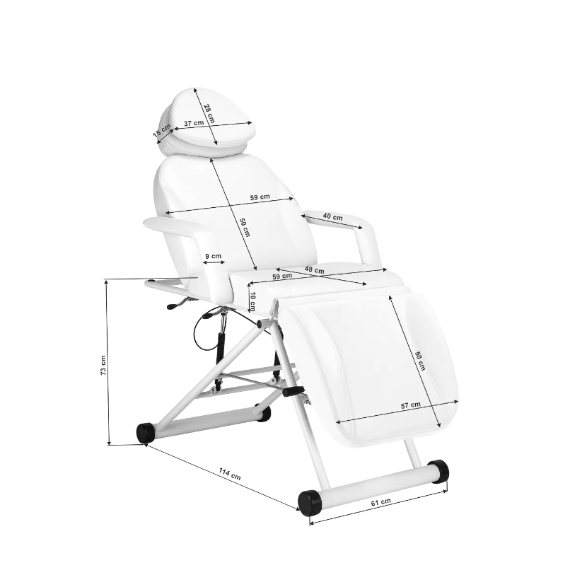 AZZURRO professional cosmetology chair - bed 563, white color 17 AZZURRO professional cosmetology chair - bed 563, white color 17