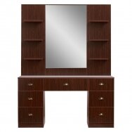 GABBIANO profesionali konsolė-veidrodis MT-1112, riešutmedžio spalvos kirpykloms bei grožio salonams