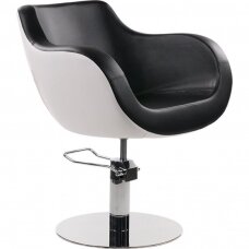 Profesionali kirpyklos kėdė grožio salonams THOMAS-AYA, juodai baltos spalvos