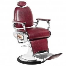 Profesionali barberio kėdė kirpykloms ir grožio salonams MOTO stilius, bordo spalvos
