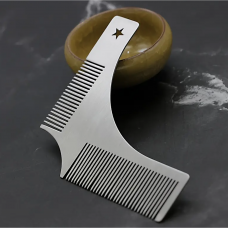 Beard shaping comb, silver color