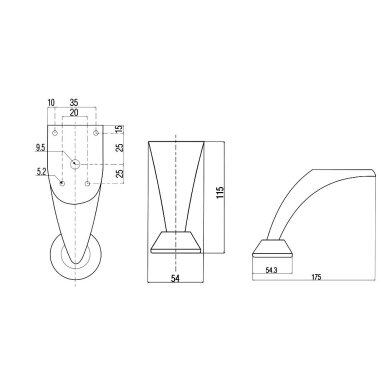 Furniture leg GOLD H-120 Furniture leg GOLD H-120