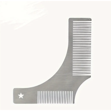 Beard shaping comb, silver color Beard shaping comb, silver color