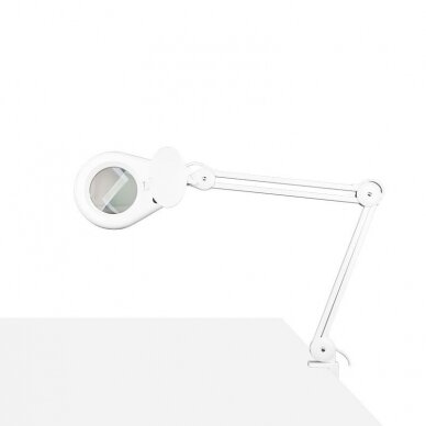 Profesionali kosmetologinė LED lempa-lupa ECO, tvirtinama prie stalo, baltos spalvos 5