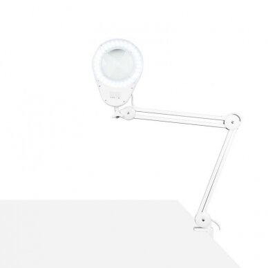 Profesionali kosmetologinė LED lempa-lupa ECO, tvirtinama prie stalo, baltos spalvos 7