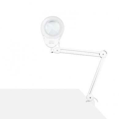 Profesionali kosmetologinė LED lempa-lupa ECO, tvirtinama prie stalo, baltos spalvos 8