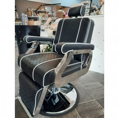 Profesionali barberio kėdė kirpykloms ir grožio salonams GABBIANO PAULO, juodos spalvos 8
