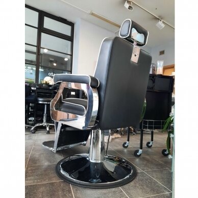 Profesionali barberio kėdė kirpykloms ir grožio salonams GABBIANO PAULO, juodos spalvos 9