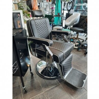 Profesionali barberio kėdė kirpykloms ir grožio salonams GABBIANO PAULO, juodos spalvos 10