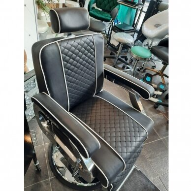 Profesionali barberio kėdė kirpykloms ir grožio salonams GABBIANO PAULO, juodos spalvos 7