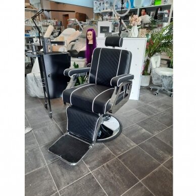 Profesionali barberio kėdė kirpykloms ir grožio salonams GABBIANO PAULO, juodos spalvos 11