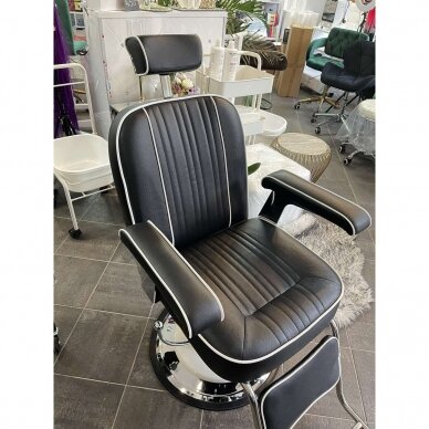 Profesionali barberio kėdė kirpykloms ir grožio salonams GABBIANO AMADEO, juodos spalvos 10