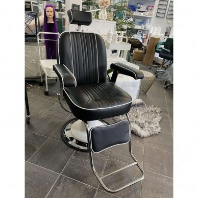 Profesionali barberio kėdė kirpykloms ir grožio salonams GABBIANO AMADEO, juodos spalvos 7