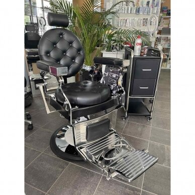 Профессиональное барберское кресло для парикмахерских и салонов красоты GABBIANO IMPERATOR BLACK 5