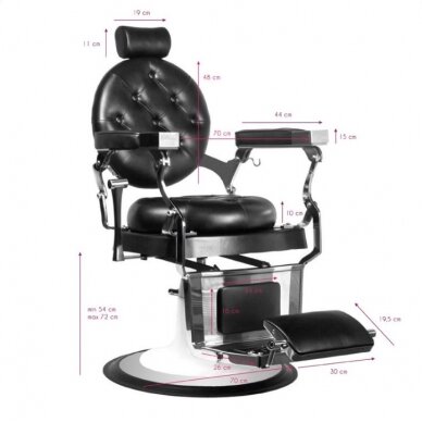 Профессиональное барберское кресло для парикмахерских и салонов красоты GABBIANO IMPERATOR BLACK 4
