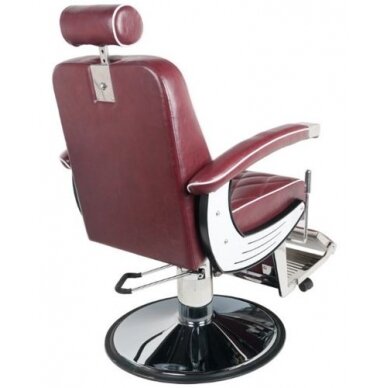Profesionali barberio kėdė kirpykloms ir grožio salonams GABBIANO MOTO stilius, bordo spalvos 2