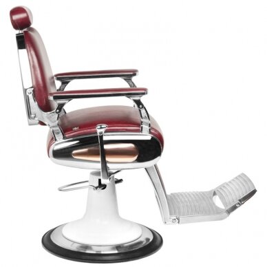 Profesionali barberio kėdė kirpykloms ir grožio salonams GABBIANO MOTO stilius, bordo spalvos 4