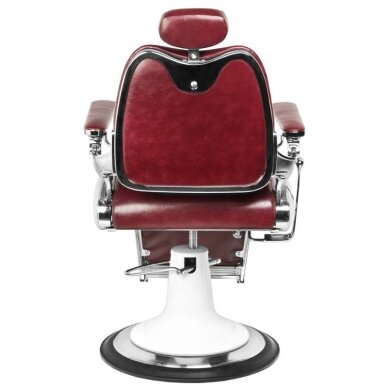 Profesionali barberio kėdė kirpykloms ir grožio salonams GABBIANO MOTO stilius, bordo spalvos 7