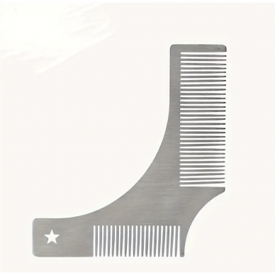 Beard shaping comb, silver color Beard shaping comb, silver color