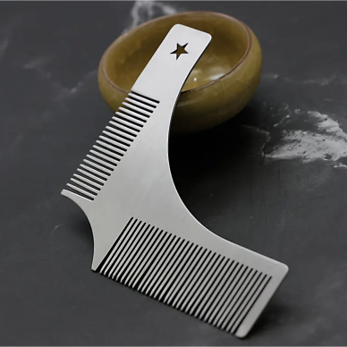Beard shaping comb, silver color 1 Beard shaping comb, silver color 1