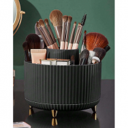 Rotating stand for makeup brushes and cosmetics, black