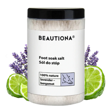 BEAUTIONA foot bath salt with lavender and bergamot, 500g BEAUTIONA foot bath salt with lavender and bergamot, 500g
