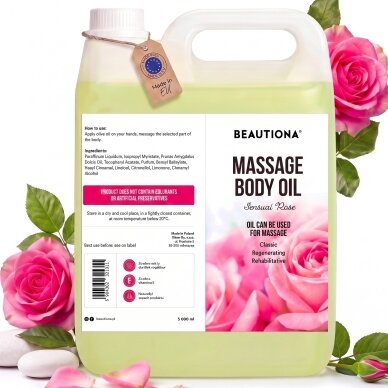 BEAUTIONA masažo aliejus SENSUAL ROSE, 5 l BEAUTIONA masažo aliejus SENSUAL ROSE, 5 l