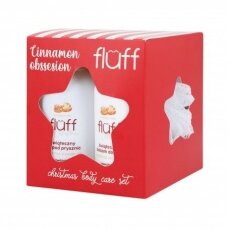 FLUFF CINNAMON OBSESSION sweet cinnamon body cosmetics set: shower gel + body lotion + sponge