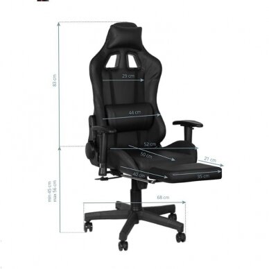 Biuro ir kompiuterinių žaidimų kėdė PREMIUM 557, juodos spalvos 7